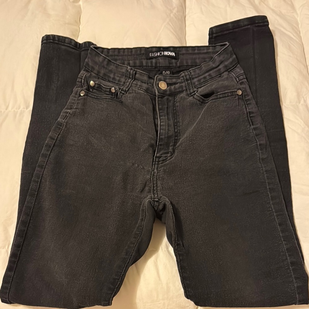 Fashion Nova Charcoal Denim Jeans